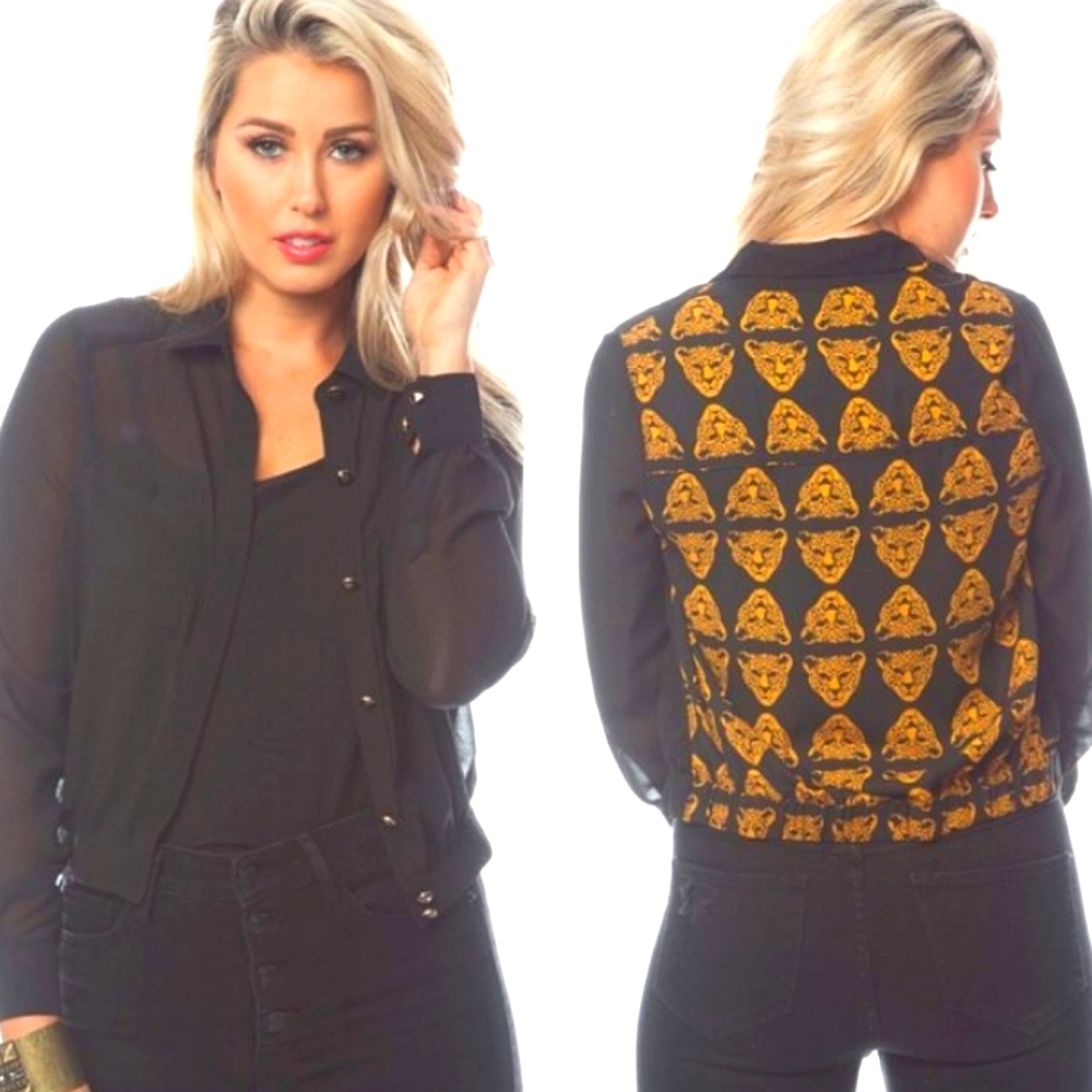 Sheer Chiffon Button up Blouse
